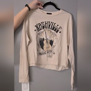 Cream Nashville Graphic Long Sleeve Nasville Tee